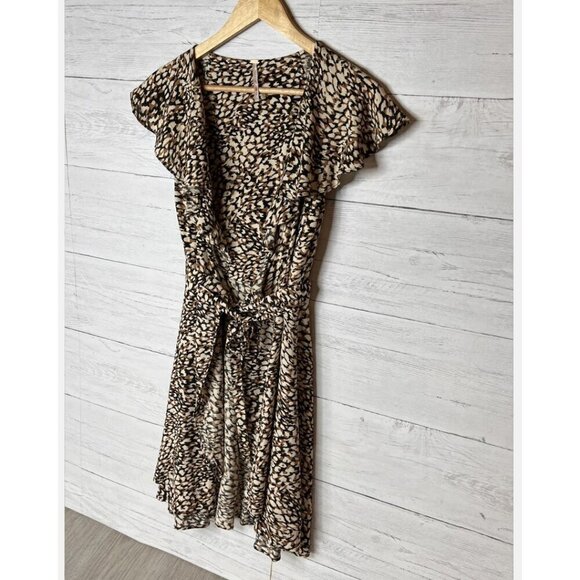 Free People Dress Womens Size S/P French Quarter Wrap Leopard Cheetah Mini Wrap - Picture 4 of 16